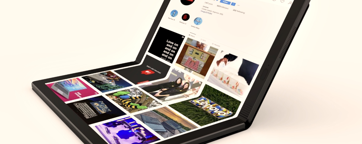 Imagem de: Lenovo anuncia o 1º notebook com tela dobrável do mundo para 2020