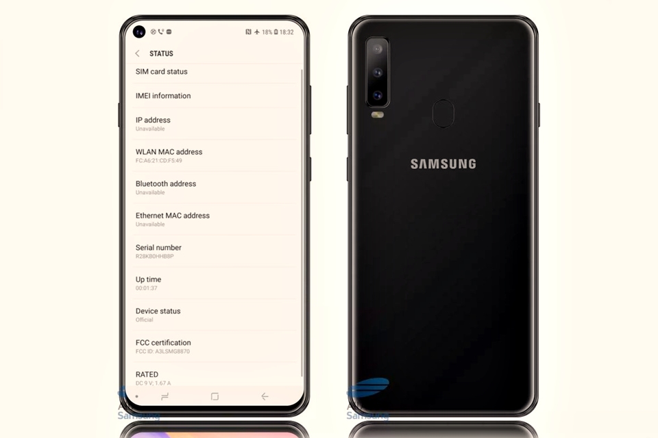 Imagem de: Samsung confirma “buraco” na tela do Galaxy A8s e data de lançamento