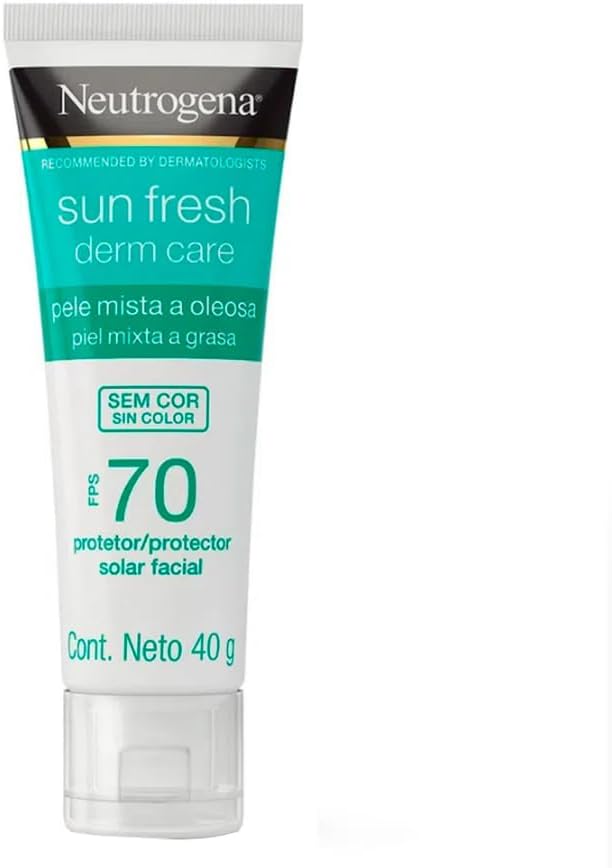 Neutrogena Sun Fresh Protetor Solar Facial Para Pele Oleosa Derm Care Sem Cor FPS 70