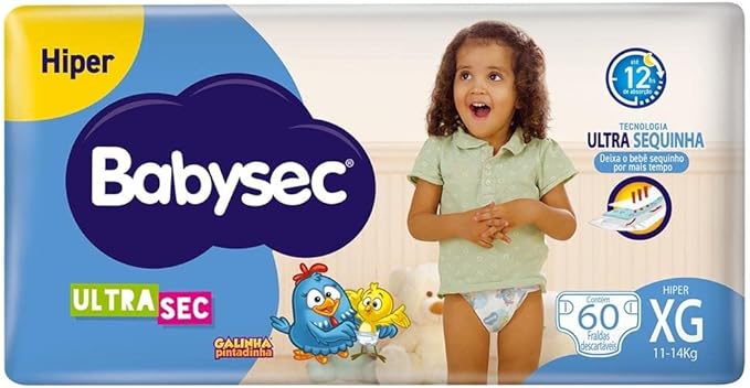 Babysec Fralda Ultrasec Galinha Pintadinha Azul Xg  60 Unidades