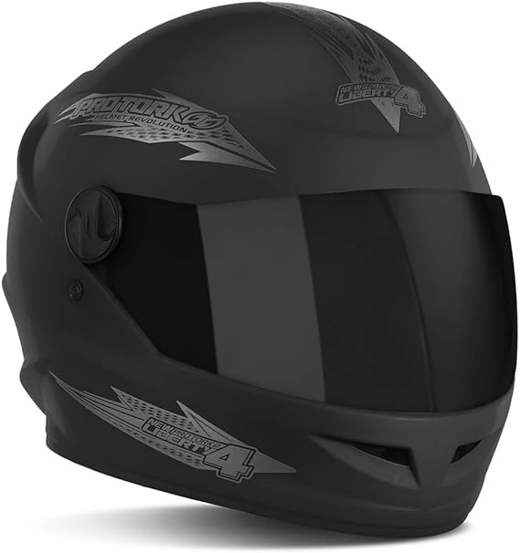 Pro Tork Capacete New Liberty Four 60 Viseira Fumê Preto Fosco