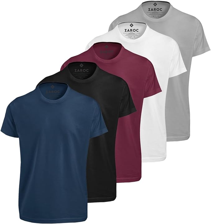 Kit 5 Camisetas Masculinas Slim Gola Algodão Premium Coloridas by ZAROC