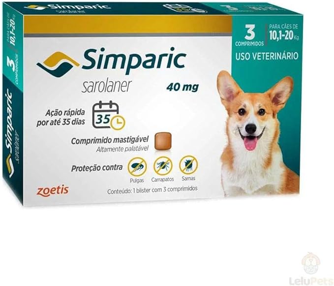 Antipulgas Simparic 40 mg para cães 10