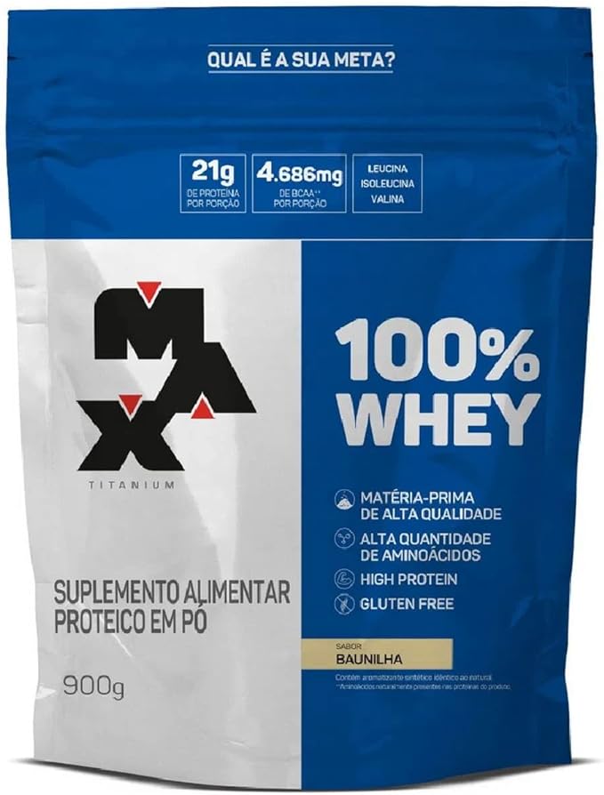 100% Whey Refil (900G) - Baunilha - Max Titanium