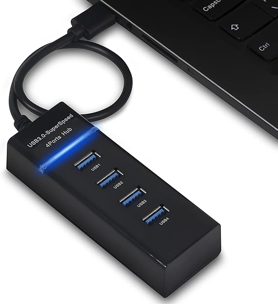 Expansor Hub Usb 3.0 4 Portas Com Led Super Rápido 5.0 Gbps