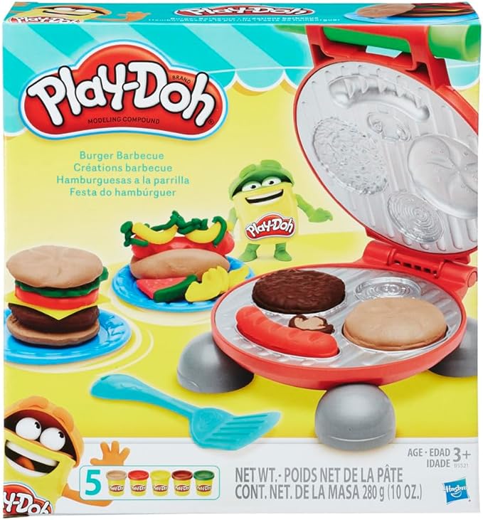 Play-Doh Conjunto De Massinha Festa Do Hamburguer 5 Potes Multicor