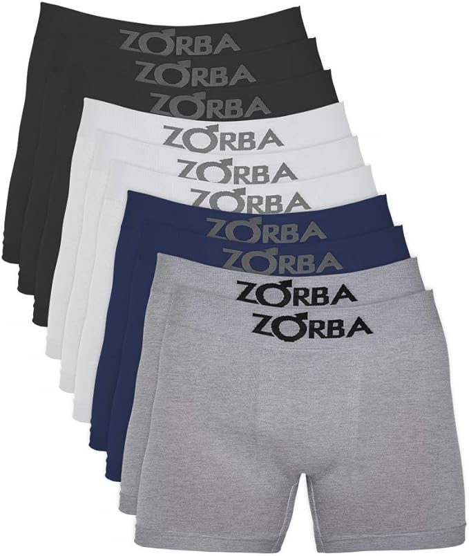 Kit com 10 Cuecas Zorba Boxer Algodão Sem Costura 781 Colorido