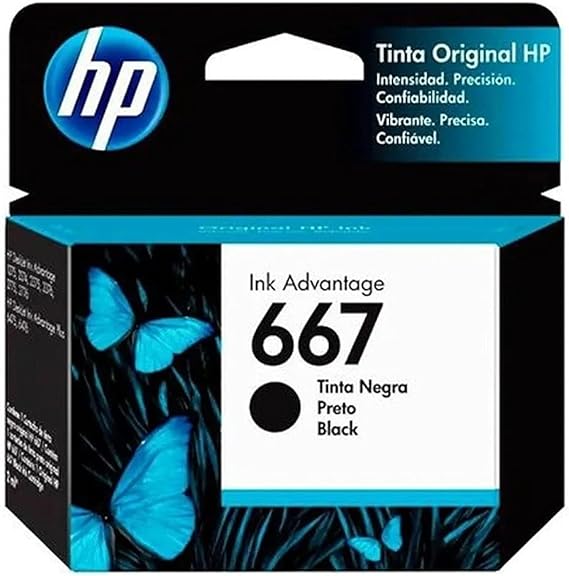 Cartucho HP 667 Preto Original (3YM79AB) Para HP Deskjet 2376