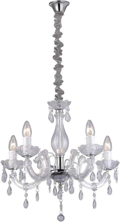 Lustre LLUM Bronzearte Treviso 210W Transparente 5 Luzes