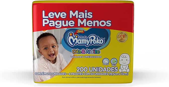 MamyPoko Lenços Umedecidos Dia&Noite 200 Unidades