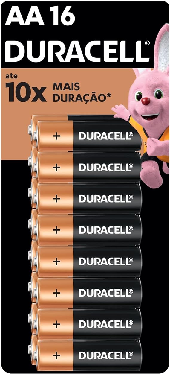 Duracell Pilha Alcalina Aa Pequena Duracell Com 16 Unidades