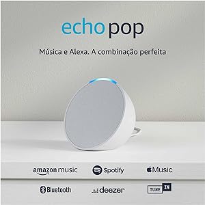 Echo Pop | Smart speaker compacto com som envolvente e Alexa | Cor Branca