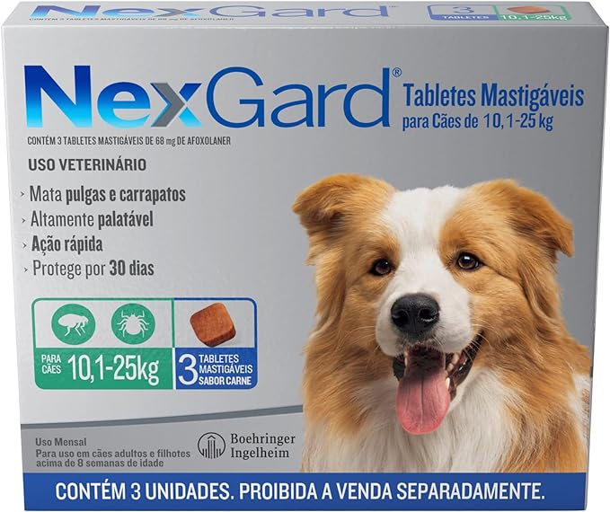 NexGard Antipulgas e Carrapatos para Cães de 10