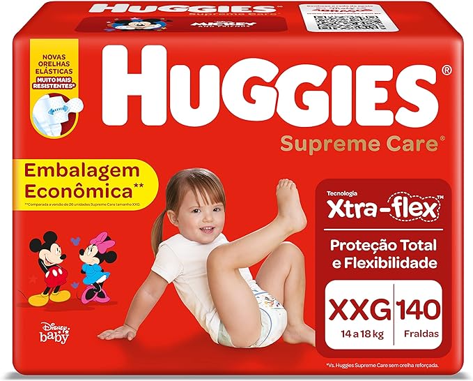 HUGGIES Fralda Supreme Care XXG - 140 fraldas