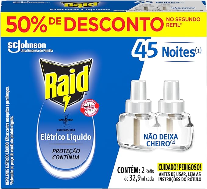 Inseticida Elétrico Líquido Refil Regular 2 Unidades