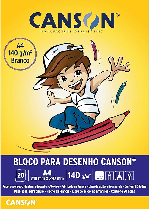 Bloco Desenho A4 140g/m²